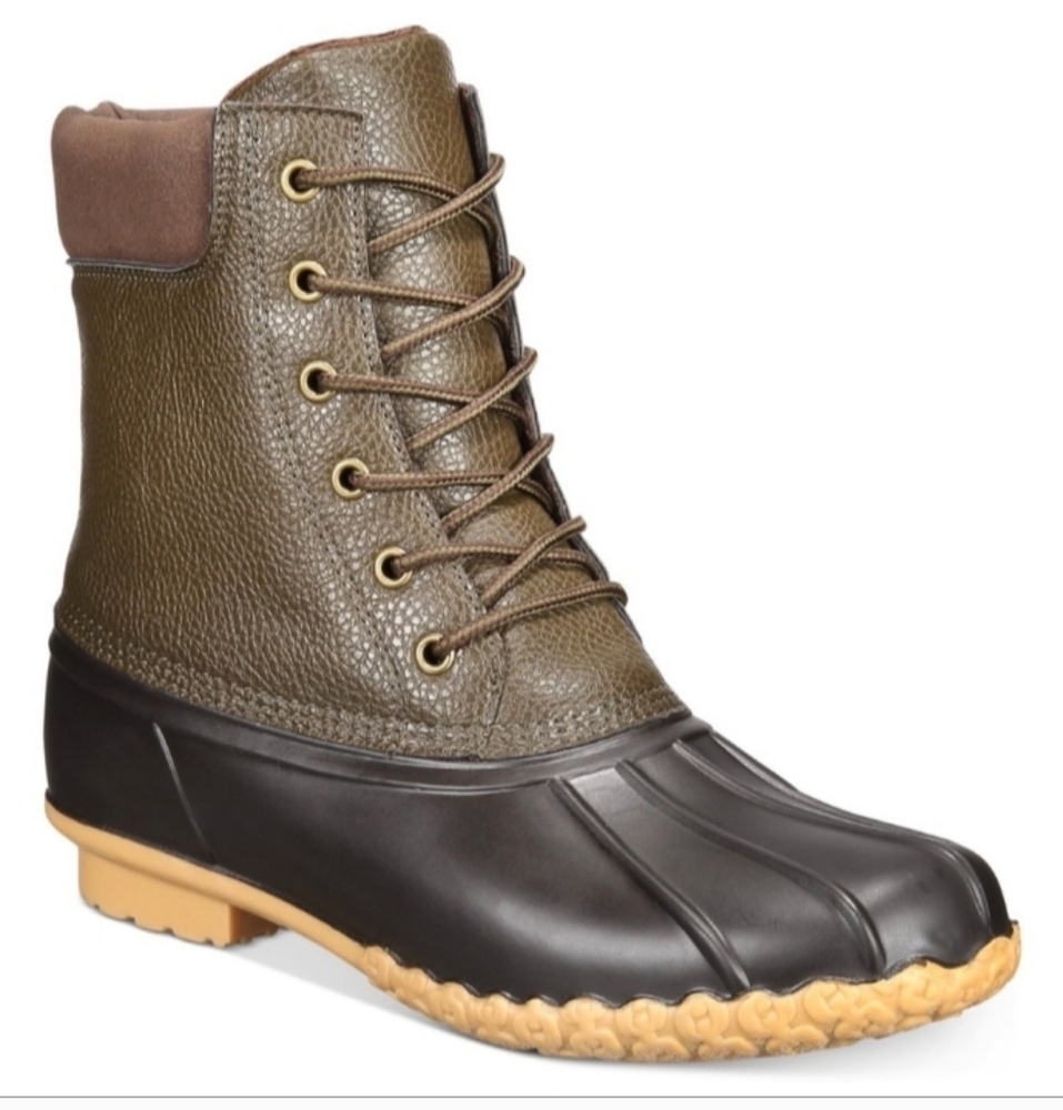 Men's Weatherproof Vintage Size 11 Rain Duck Boots Adam II Black Green